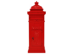 Sloupová poštovní schránka ve vintage stylu rezuvzdorná červená