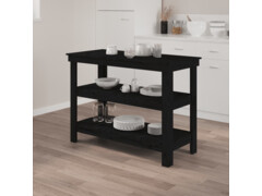  Odkládací stolek černý 110,5x50x80 cm masivní borové dřevo