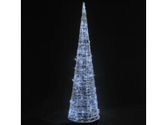 Akrylový dekorativní LED kužel studené bílé světlo 120 cm
