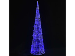 Akrylový dekorativní světelný LED kužel modrý 120 cm