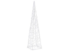 Akrylový dekorativní světelný LED kužel studený bílý 60 cm