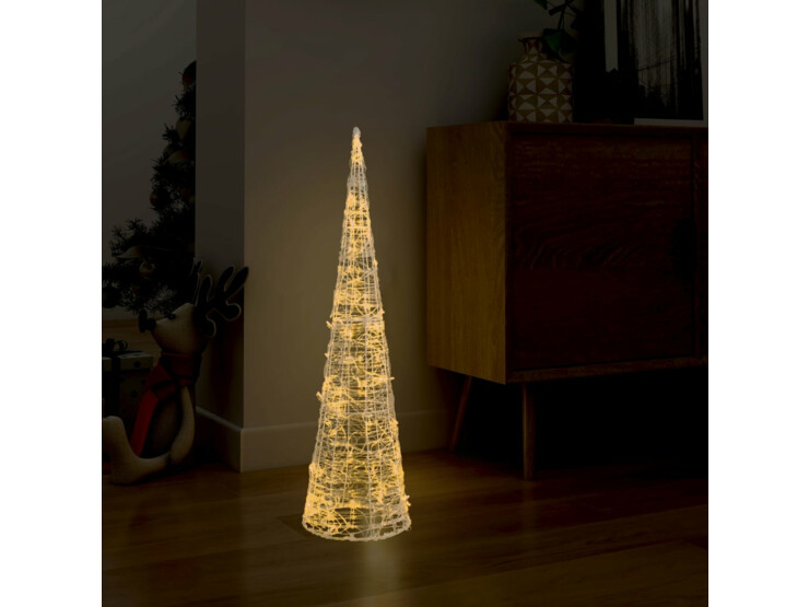 Akrylový dekorativní světelný LED kužel teplé bílé světlo 90 cm