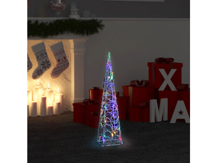Akrylový dekorativní světelný LED kužel vícebarevný 60 cm
