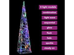 Akrylový dekorativní světelný LED kužel vícebarevný 60 cm