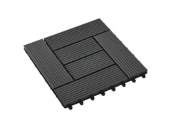 22 ks terasové dlaždice 30 x 30 cm 2 m² WPC černé