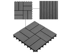 22 ks terasové dlaždice 30 x 30 cm 2 m² WPC šedé