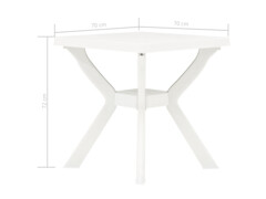 Bistro stolek bílý 70 x 70 x 72 cm plast