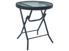 Bistro stolek černý 40 x 46 cm ocel a sklo