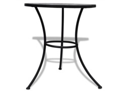 Bistro stolek černý a bílý 60 cm mozaika