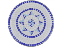 Bistro stolek modrý a bílý 60 cm mozaika