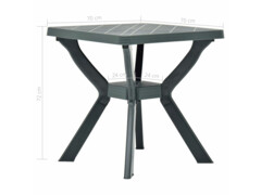 Bistro stolek zelený 70 x 70 x 72 cm plast