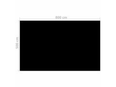 Čtvercový černý bazénový kryt 8x5m