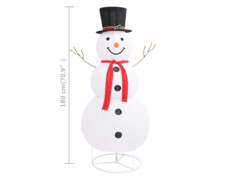 Dekorativní vánoční sněhulák s LED luxusní tkanina 180 cm
