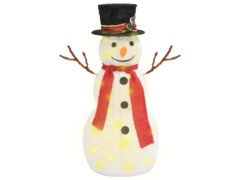 Dekorativní vánoční sněhulák s LED luxusní tkanina 60 cm