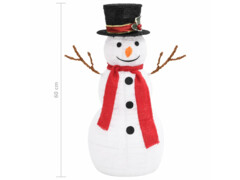 Dekorativní vánoční sněhulák s LED luxusní tkanina 60 cm
