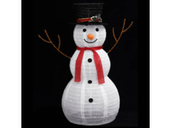 Dekorativní vánoční sněhulák s LED luxusní tkanina 90 cm