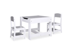 Dětský stůl se 2 židlemi bílý MDF