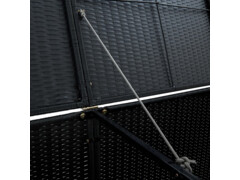 Dvojitý přístřešek na popelnice ratanový černý 148x80x111 cm
