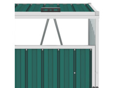 Dvojitý přístřešek na popelnice zelený 143 x 81 x 121 cm ocel