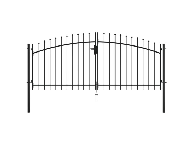 Dvoukřídlá brána s hroty 300 x 150 cm