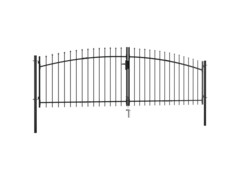 Dvoukřídlá plotová brána s hroty 400 x 175 cm