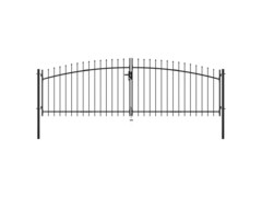 Dvoukřídlá plotová brána s hroty 400 x 175 cm