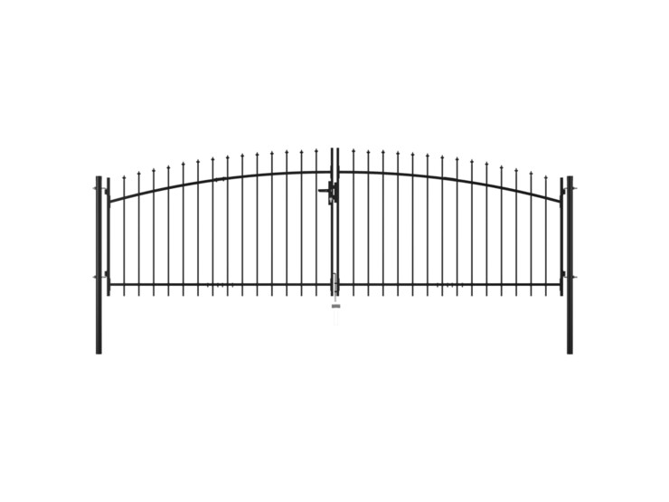 Dvoukřídlá plotová brána s hroty 400 x 200 cm