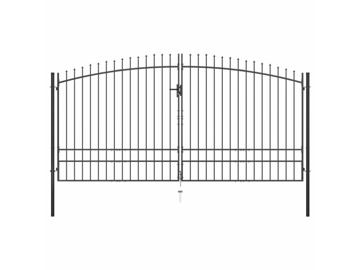 Dvoukřídlá plotová brána s hroty 400 x 248 cm