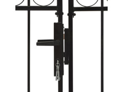 Dvoukřídlá zahradní brána s obloukem ocelová 400 x 150 cm černá