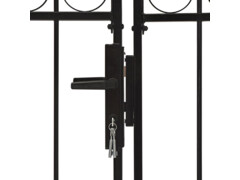 Dvoukřídlá zahradní brána s obloukem ocelová 400 x 200 cm černá