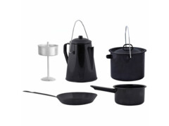 Esschert Design Čtyřdílný set pro venkovní vaření černý FF215