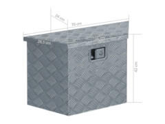 Hliníkový box 70 x 24 x 42 cm lichoběžníkový stříbrný