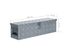 Hliníkový box 80,5 x 22 x 22 cm stříbrný