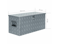 Hliníkový box 90,5 x 35 x 40 cm stříbrný