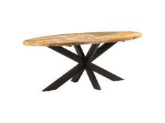 Jídelní stůl oválný 200 x 100 x 75 cm hrubé mangovníkové dřevo
