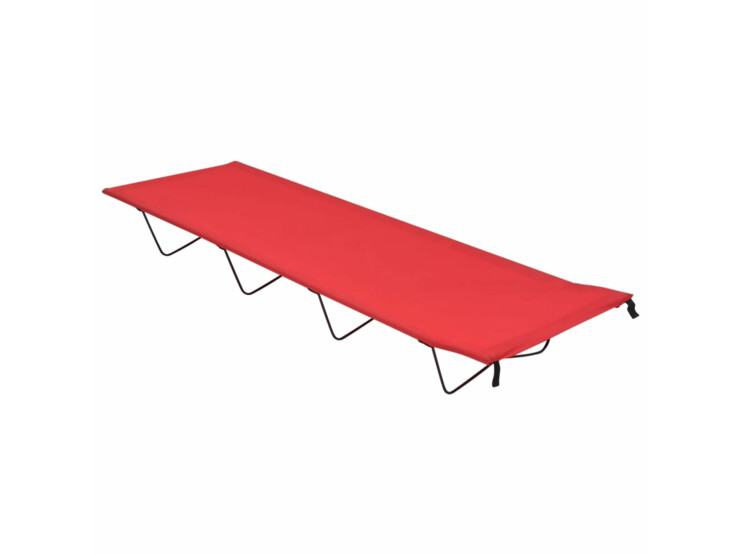 Kempingová postel 180 x 60 x 19 cm oxfordská látka ocel červená