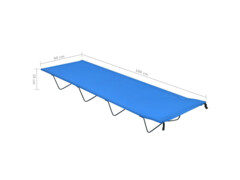 Kempingová postel 180 x 60 x 19 cm oxfordská látka ocel modrá