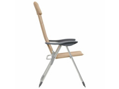 Kempingové židle 2 ks krémové 58 x 69 x 111 cm hliník