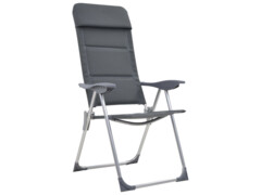 Kempingové židle z hliníku 2 ks 58 x 69 x 111 cm šedé