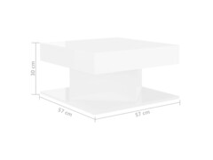 Konferenční stolek bílý vysoký lesk 57x57x30 cm dřevotříska