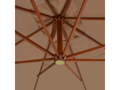 Konzolový slunečník s dřevěnou tyčí 400 x 300 cm barva taupe