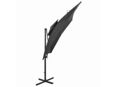 Konzolový slunečník s dvojitou stříškou 250x250 cm antracitový