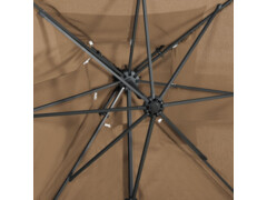 Konzolový slunečník s dvojitou stříškou taupe 250 x 250 cm