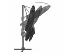 Konzolový slunečník s hliníkovou tyčí 3 x 3 m černý