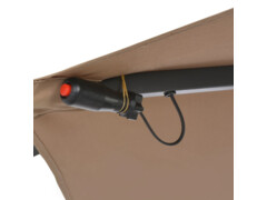 Konzolový slunečník s LED světly kovová tyč 350 cm barva taupe