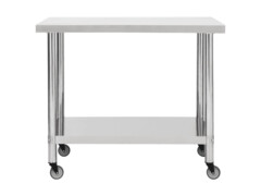 Kuchyňský pracovní stůl s kolečky 100x45x85 cm nerezová ocel