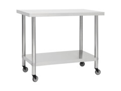 Kuchyňský pracovní stůl s kolečky 100x45x85 cm nerezová ocel