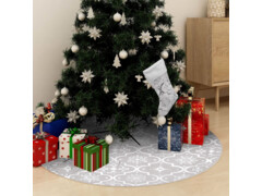 Luxusní podložka pod vánoční stromek s punčochou bílá 122 cm