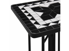 Mozaikový odkládací stolek černobílý keramika