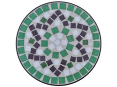 Mozaikový odkládací stolek na květiny zelený a bílý